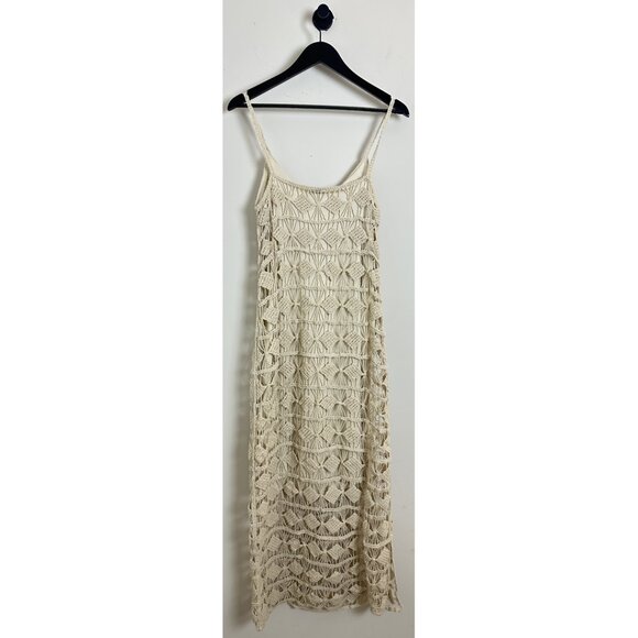 SAACHI Diamond Crochet Knit Cover Up Dress in Ivory Size Small - Picture 7 of 13